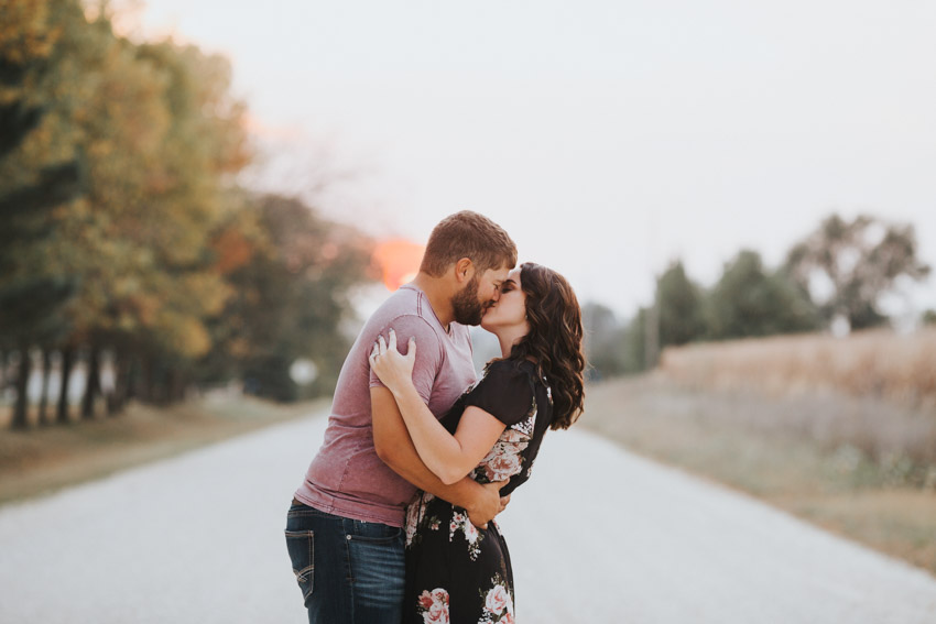 Red Sky at night - Iowa_Engagement_Photographer_Adventure_Session_Backbone_State_Park